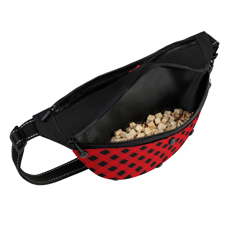 Поясна сумка-бананка WAUDOG Family для корму та аксесуарів, малюнок "Шотландка червона", розмір 33*17*10 см Вінниця - фото 3