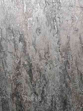 Шпалери вінілові на флізеліні гарячого тиснення DU&KA 1.06х10 вензель основа під штукатурку сірі коричневі Київ