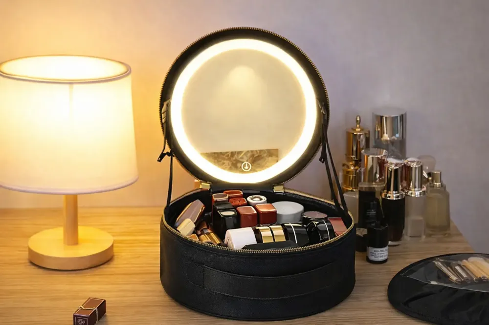 Косметичка-органайзер с LED зеркалом, 29х28х11 см/Дорожная косметичка Коломия - фото 4