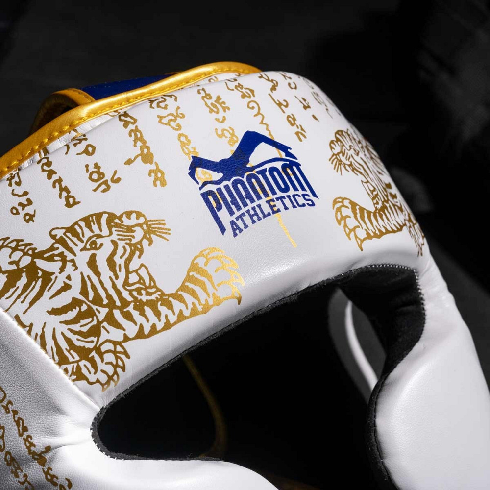 Боксерський шолом Phantom Muay Thai Full Face White Gold (капа в комплекті) Киев - изображение 9