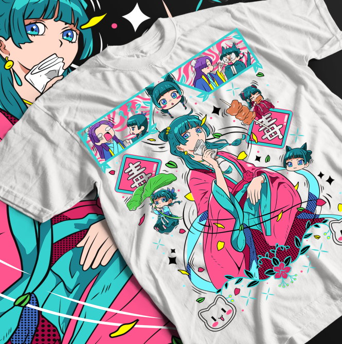 Футболка для хлопчика з аніме принтом Кусурійа Но Хіторігото Маомао оверсайз (зріст від 165 до 180) Чорний AnimeJ0764m Дніпро - фото 1