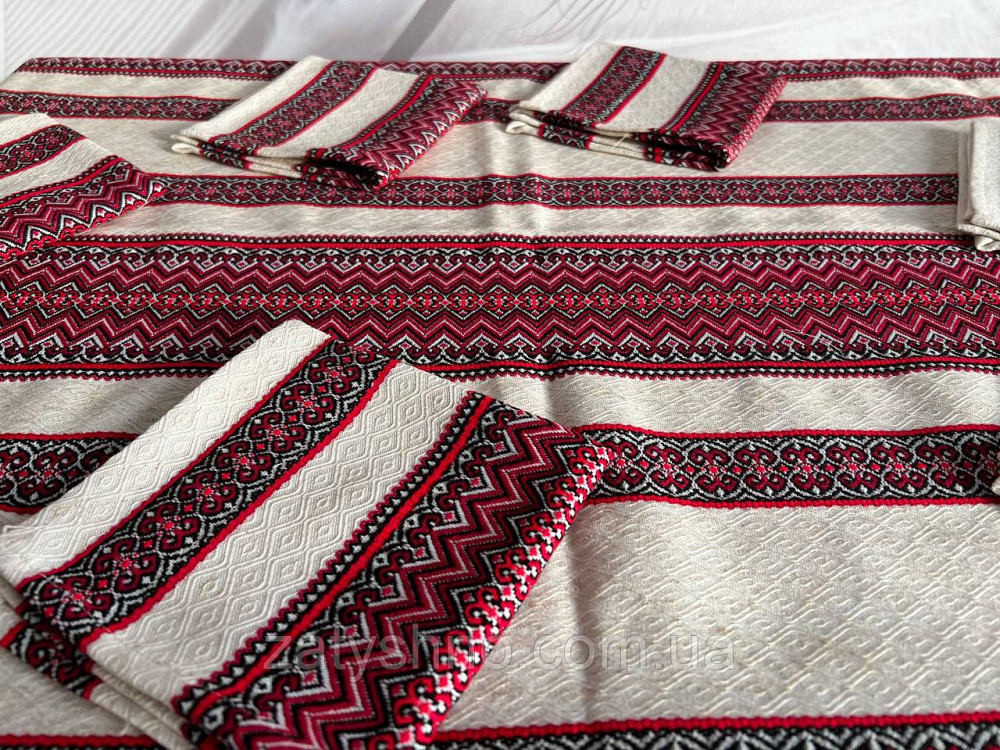 Ляльна вишита скатертина з серветками Київ - фото 4