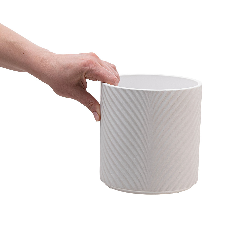 elemi Набір кашпо для квітів керамічні elemi "Листок" (13"; 16"; 19") (1,3 л; 2,3 л; 4,5 л) біл Коломия - фото 7