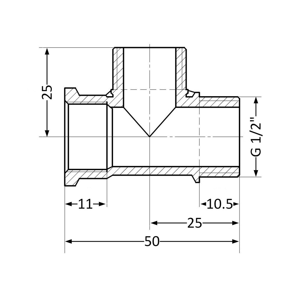 Тройник Thermo Alliance Standart 1/2" ВНН SD41415 Київ - фото 13