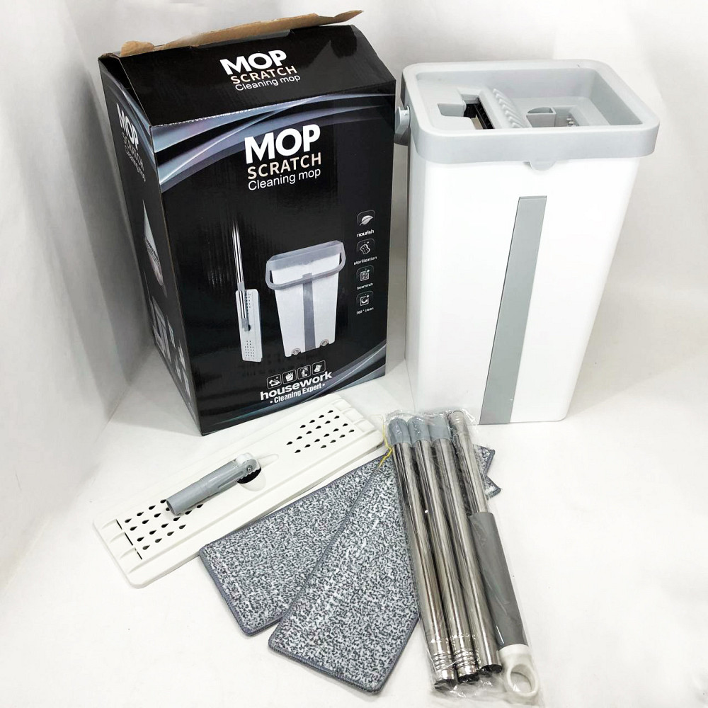 Швабра з віджимом і складним відром Scratch Cleaning Easy Mop Стрічка з відром віджимом TO-14 Львів - фото 6