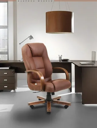 Офісне Крісло Керівника Richman Seville Fly 2213 Wood М2 AnyFix Коричневий Київ