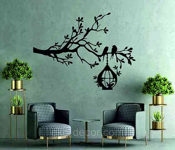 Декоративное настенное Панно «Птичка» Декор на стену 90*67 см, Черный Киев