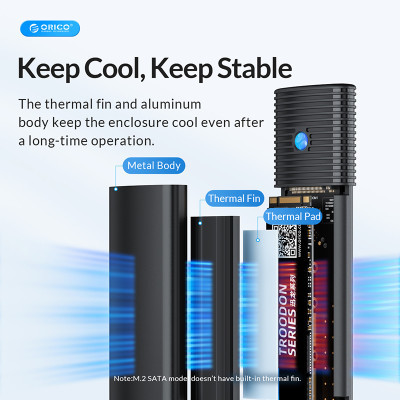 Кишеня зовнішня Orico USB3.2 Gen2 USB-C M.2 NVMe/NGFF(SATA) Dual Protocol SSD (HC380503) Вінниця - фото 4
