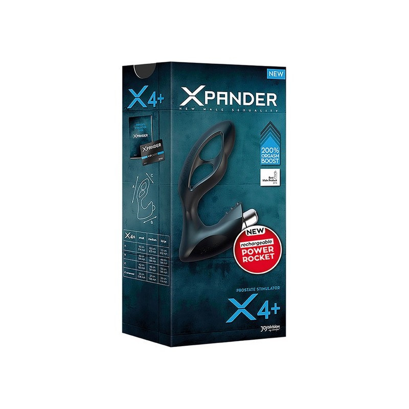 Массажер простаты размер S, XPANDER X4+ rechargeable PowerRocket, черный, 9.5 см Sex Aura Киев - изображение 4