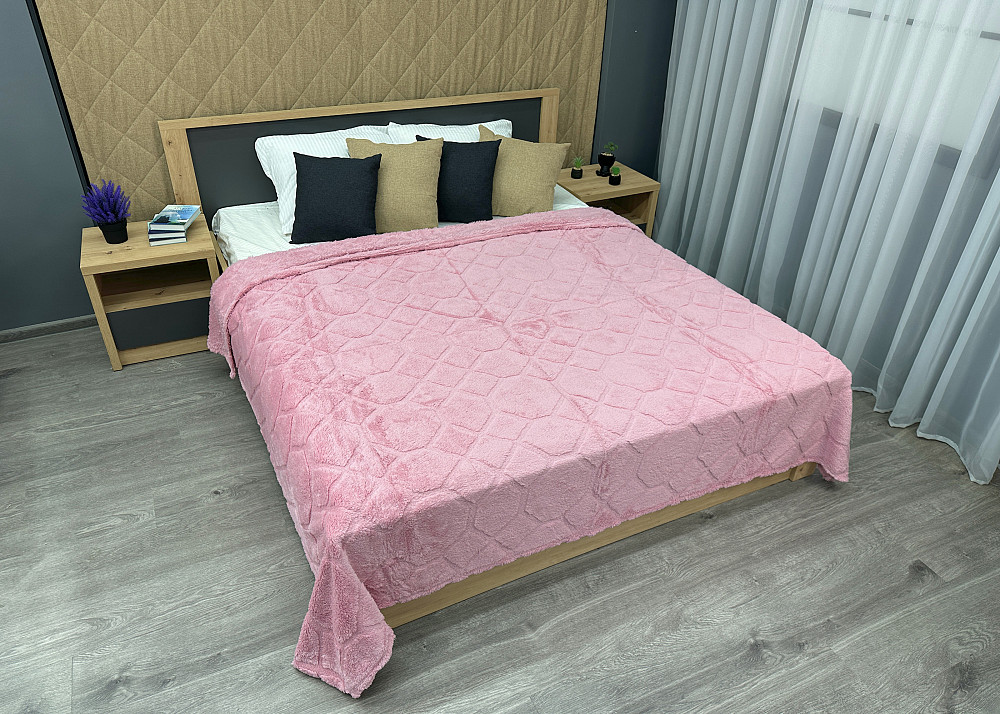 Плед-покривало Ромб 200х230 см (+-5см) Рожевий (87-256) Київ - фото 5