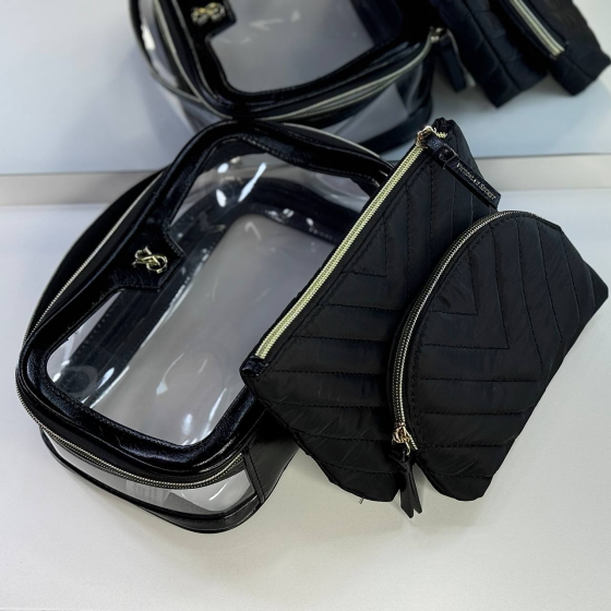 Набор женских косметичек Bag Trio (3 в 1) Черные Винница