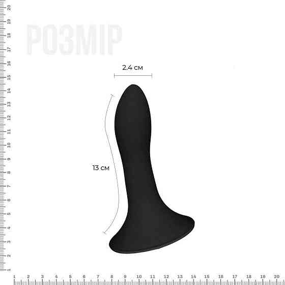 Дилдо з присоскою Adrien Lastic Hitsens 5 Black, відмінно для страпона, діаметр 2,4 см, довжина 13см Sex Aura Київ