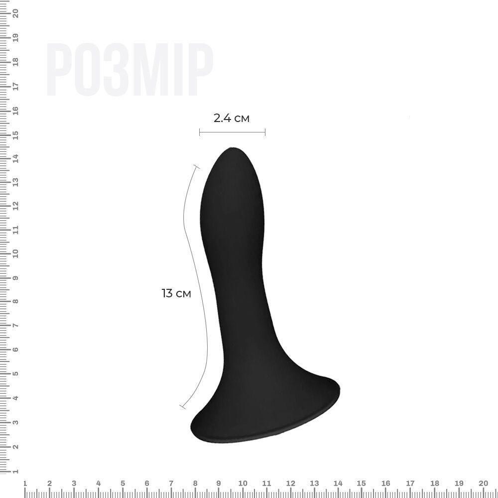 Дилдо з присоскою Adrien Lastic Hitsens 5 Black, відмінно для страпона, діаметр 2,4 см, довжина 13см Sex Aura Київ - фото 2