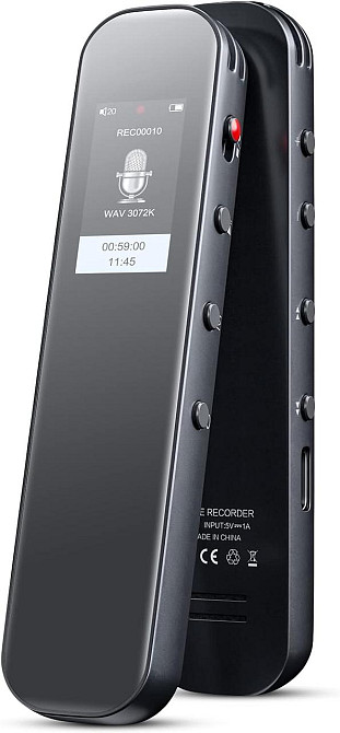 Диктофон Jolike 32GB - голосовая активация 3072 Кбит/с перезаряжаемое устройство записи с USB-C Днепр - изображение 2