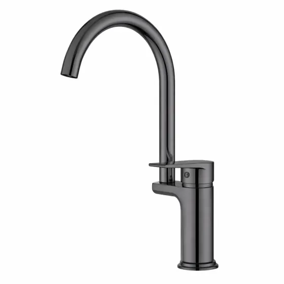 Смеситель кухонный с высоким изливом (черный) AND YLN1837-5A-L Коломия