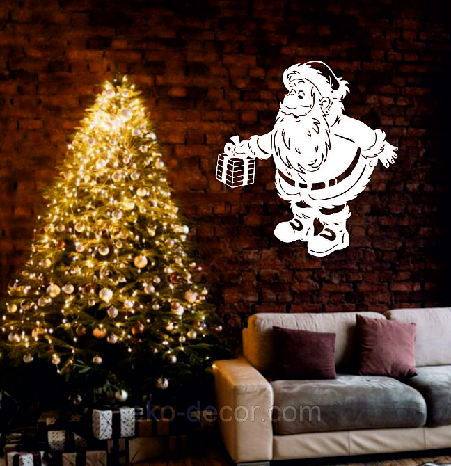 Декоративное настенное Панно «Дед Мороз», Декор на стену 90*83 см Киев - изображение 2