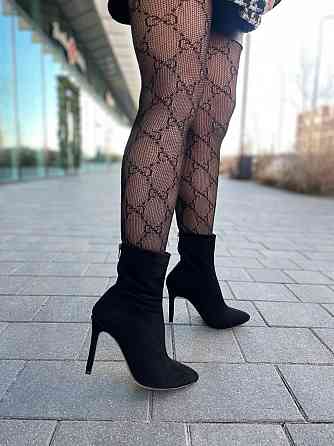 Черевики жіночі SEE SEVEN чорні замша натуральна каблук 9 см высота 15 см (5753) Коломия