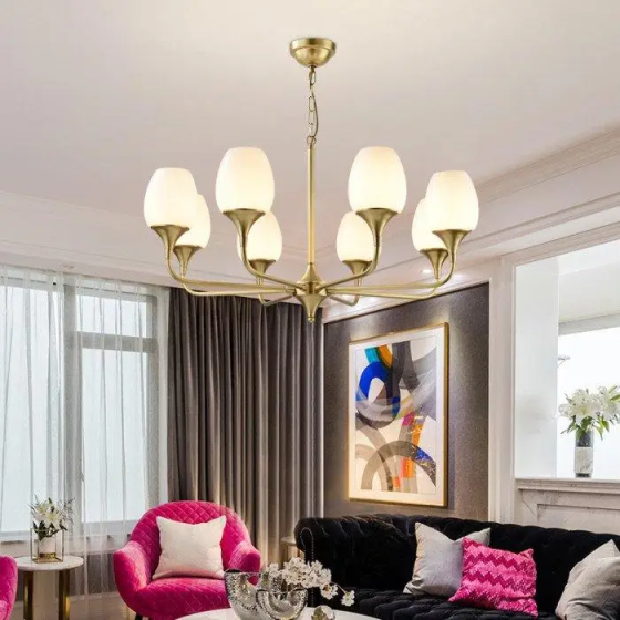 Світлодіодна люстра Жоржина 5035 (Золота) на 8 плафонів Київ
