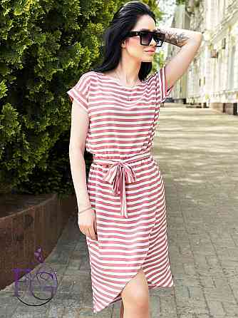 Літня сукня міді на запах "Lady" оптом | Розпродаж моделі Бежевий, 42-44 Київ