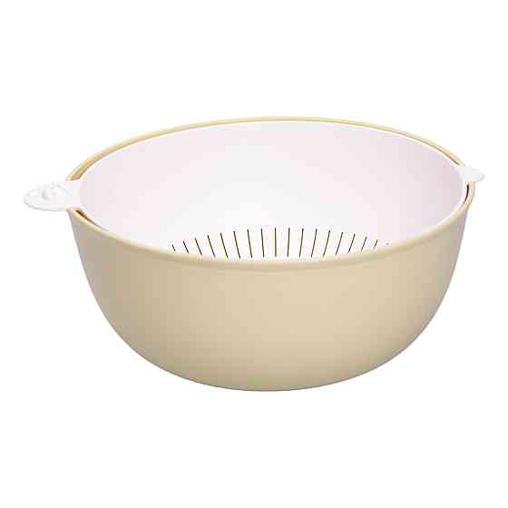 Миска-друшляк 2 в 1 для миття овочів, фруктів та зелені 29.5×21×11 (см) друшляк пластиковий 4 (л) HP-45-7GR Коломыя