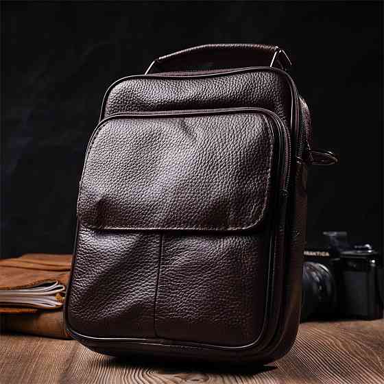 Стильный мужской мессенджер из натуральной кожи Коричневый (Vintage) Киев