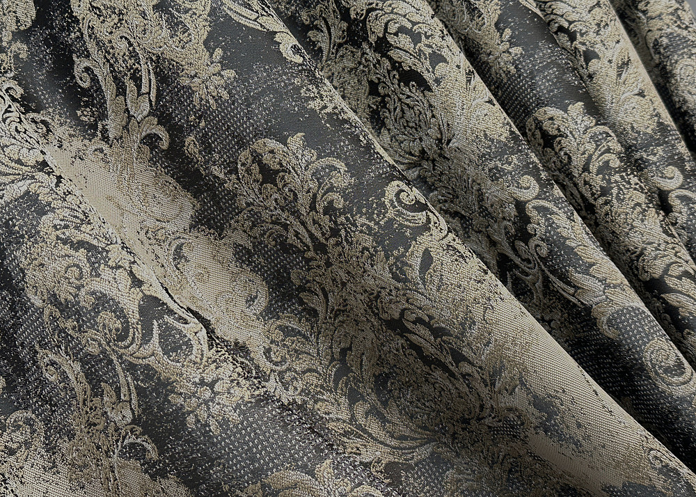 Комплект готових штор VR-Textil Льон Преміум № 1694ш Чорний з бежевим 150х290 см 2 шт (33-0594) Київ - фото 6