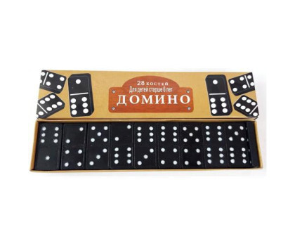 Настільна гра Доміно 28 чорних пластикових фішок Київ - фото 5