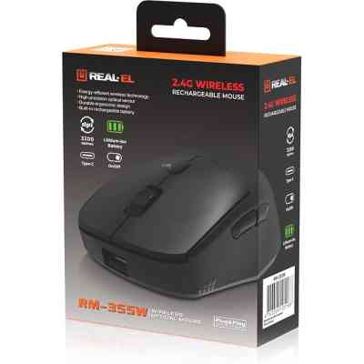 Мышка REAL-EL RM-355W Wireless Black (EL123200054) Винница