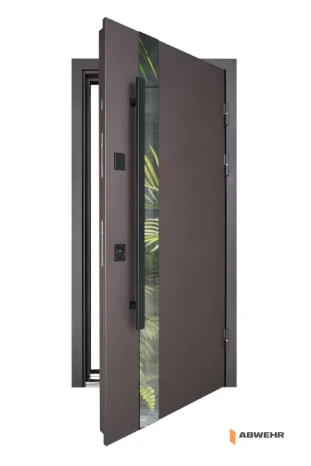 Двері вуличні, модель 506 Nordi Glass RAL 8019Т/ВСМ мдф+словнова кістка супермат  З ТЕРМОРОЗРИВОМ 860 Київ - фото 3