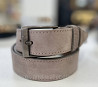 Модний бежевий  чоловічий ремінь з натуральної шкіри 35 мм PS Leather (чорний)