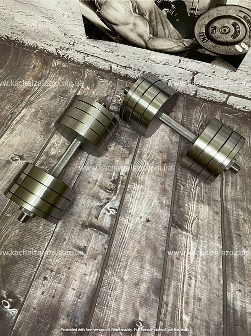 Штанга W-образная + гантели металлические 2 по 36 кг Набор 78 кг Гантели, гири, штанги и диски наборные Киев - изображение 9