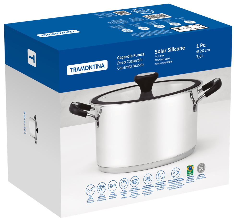 Каструля Tramontina Solar silicone (3.6 л) 20 см (6358930) Киев - изображение 10