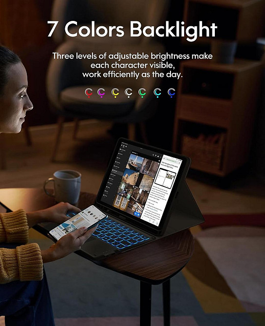 Чехол-книжка с клавиатурой для iPad Air 11-inch(M2/М3)/ iPad Air 5 2022/Air 4 2020 10.9/iPad 4-го покол. 10.9 / iPad Pro 11 2018 Днепр - изображение 4