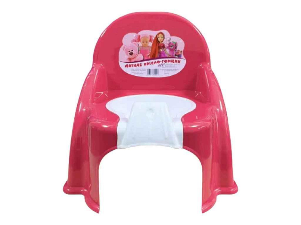 Горщик дитячий рожевий крісло 34,5*28*33,5см арт.Chair345/4 ТМ ММ-ПЛАСТ Київ - фото 1