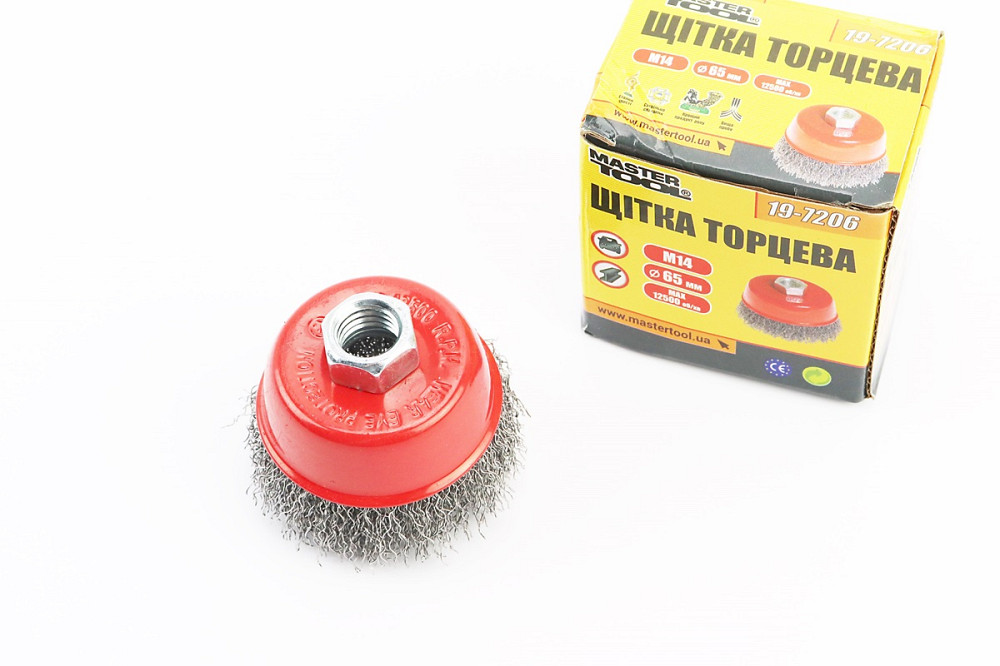 Щітка торцева М14 D-65мм з рифленого дроту 19-7206 Киев - изображение 1