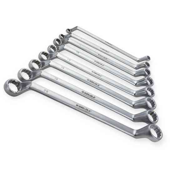 Набор ключей накидных изогнутых 6-22 мм 8 шт (планшет) CrV Мукачево