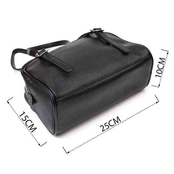 Интересная сумка-клатч со съемными ручками из натуральной кожи 22078 Vintage Черная Киев