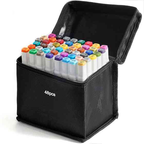 Набір двосторонніх спиртових маркерів Touch для малювання скетчів на спиртовій основі 48 штук, Відеоогляд! Кам'янець-Подільський
