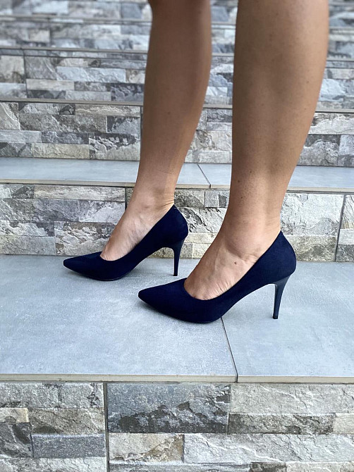 Comer Туфлі жіночі COMER темно-сині еко-замша висота каблука 8.5 см ( ) Коломыя - изображение 5