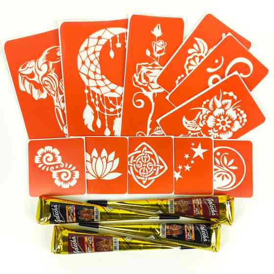 Набір хни з трафаретами для біо-тату №5 henna-set-05 Вінниця