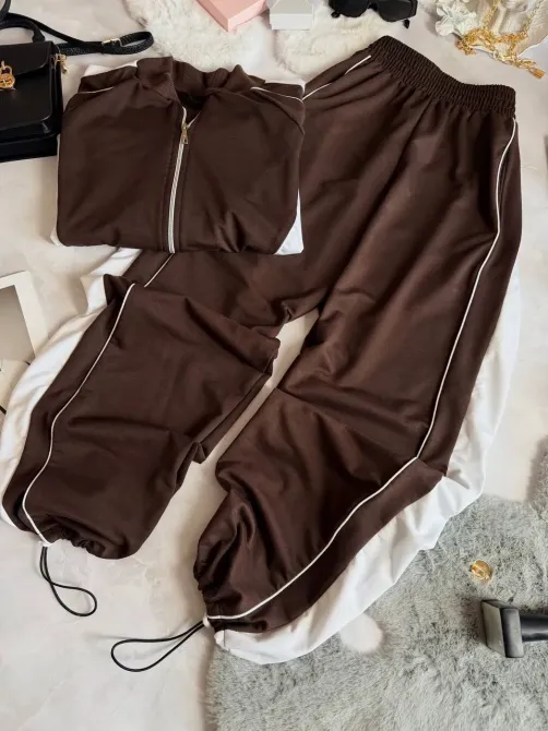 Жіночий спортивний костюм двонитка з блискавкою та регульованими штанами Одеса - фото 2