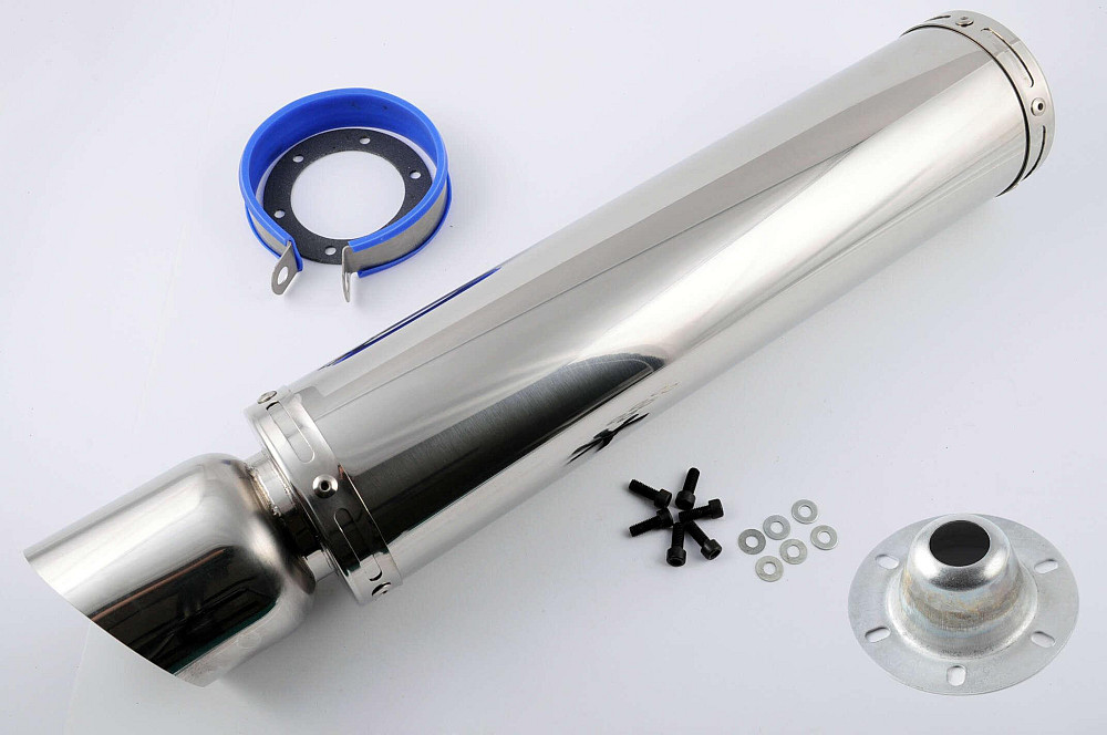 Глушник (тюнінг) 420 * 100mm, кріп. Ø78mm (хром, прямострум, mod:23) Київ - фото 1