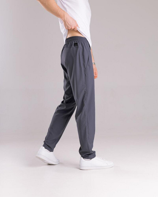 Однотонні базові чоловічі штани весна літо темно-сірі Pobedov Aero Київ - фото 6