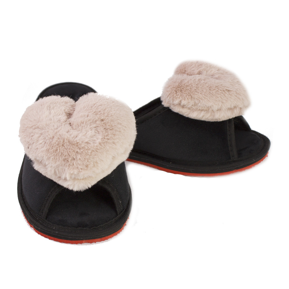 Капці велюр жіночі відкриті із серцем "Розове серце" капці для дому Одеса - фото 7