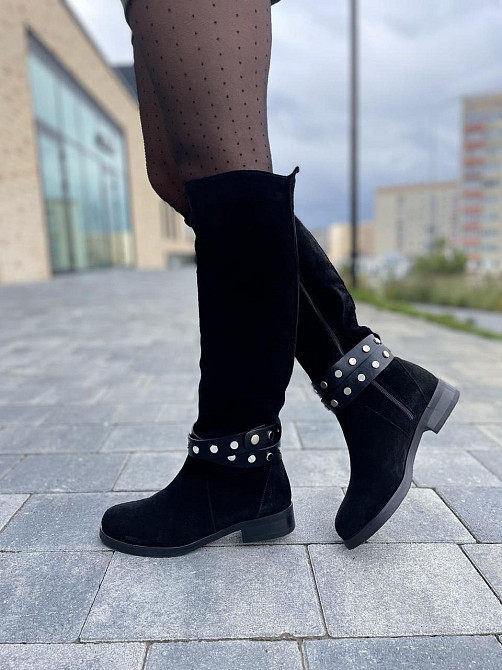Nivelle Жіночі чоботи зимові з натуральної замші чорні / Чоботи замшеві 5466/2517 р. 37-40 Коломыя - изображение 6
