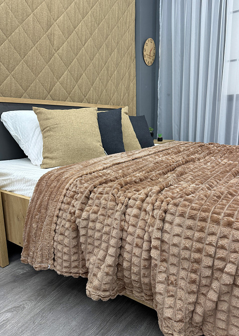 Плед-покрывало Кубик 200х220 см (+-10см) Капучино (87-236) Киев - изображение 2