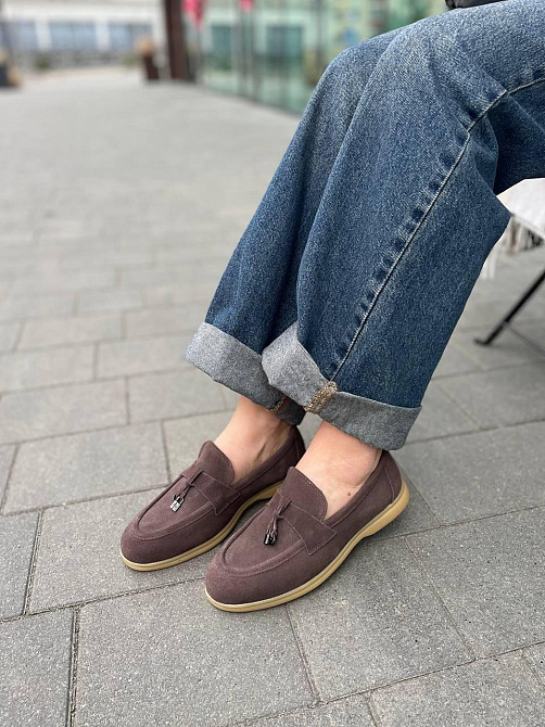 Hengji Лофери жіночі HENGJI 336-4 шоколадні (весна-осінь, замша натуральна) (5767) Коломия - фото 3