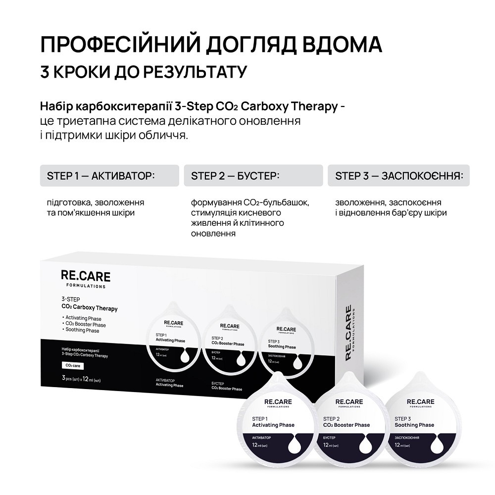 Набір карбокситерапії 3-Step CO2 Carboxy Therapy RE.CARE Київ - фото 5