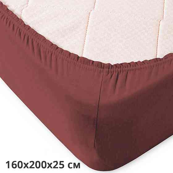 Простирадло на резинці трикотажне GM TEXTILE 160х200х25см 120г/м2 (Коричневий) Суми