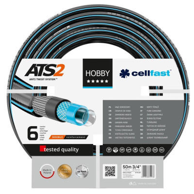 Поливочный шланг Cellfast HOBBY ATS, 3/4', 50м, 6 слоев, до 30 Бар, -20…+60°C (16-221) Винница - изображение 1